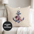 Kissenbezug Anker Blumen Wasserfarben Anchor Flowers Watercolor Kissen-Hülle Deko-Kissen Baumwolle Autiga®preview
