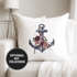 Kissenbezug Anker Blumen Wasserfarben Anchor Flowers Watercolor Kissen-Hülle Deko-Kissen Baumwolle Autiga®preview