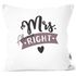 Kissenbezug Aufdruck Mr. / Mrs. Right Herz Partnergeschenk Paar Liebe Hochzeitstag Kissenhülle Moonworks®preview