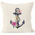 Kissenbezug Blumen Anker Flower Anchor Watercolor 40x40 Baumwolle Autiga®preview