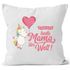 Kissenbezug Einhorn Muttertag Beste Mama der Welt Unicorn Mother`s Day 40x40 Baumwolle MoonWorks®preview