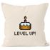 Kissenbezug Geburtstag Level Up Pixel-Torte Retro Gamer Pixelgrafik Geschenk Arcade Kissenhülle Dekokissen Baumwolle MoonWorks®preview