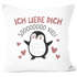 Kissenbezug Geschenk Liebe Valentinstag Jahrestag Pinguin Spruch Ich liebe dich Herz SpecialMe®preview