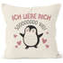 Kissenbezug Geschenk Liebe Valentinstag Jahrestag Pinguin Spruch Ich liebe dich Herz SpecialMe®preview