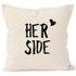Kissenbezug Her Side Kissen-Hülle Partner Hochzeit Deko-Kissen 40x40  Baumwolle MoonWorks®preview