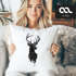 Kissenbezug Hirsch Geweih Kopf Deer Watercolor Polygon Tier Baumwolle quadratisch Autiga®preview