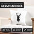 Kissenbezug Hirsch Geweih Kopf Deer Watercolor Polygon Tier Baumwolle quadratisch Autiga®preview