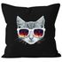 Kissenbezug Katze mit Sonnenbrille Kissen-Hülle Deko-Kissen 40x40 MoonWorks®preview