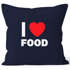 Kissenbezug Kissen-Hülle Deko-Kissen 40x40 I love food Baumwolle MoonWorks®preview