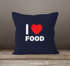 Kissenbezug Kissen-Hülle Deko-Kissen 40x40 I love food Baumwolle MoonWorks®preview