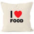 Kissenbezug Kissen-Hülle Deko-Kissen 40x40 I love food Baumwolle MoonWorks®preview