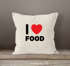 Kissenbezug Kissen-Hülle Deko-Kissen 40x40 I love food Baumwolle MoonWorks®preview