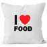 Kissenbezug Kissen-Hülle Deko-Kissen 40x40 I love food Baumwolle MoonWorks®preview
