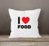 Kissenbezug Kissen-Hülle Deko-Kissen 40x40 I love food Baumwolle MoonWorks®preview