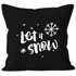 Kissenbezug Let it snow Winter Weihnachten Spruch Schnee Eiskirstalle Schneeflocken Kissenhülle Dekokissen Baumwolle Autiga®preview