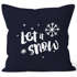 Kissenbezug Let it snow Winter Weihnachten Spruch Schnee Eiskirstalle Schneeflocken Kissenhülle Dekokissen Baumwolle Autiga®preview