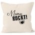 Kissenbezug Mama rockt Geschenk für Mutter Muttertag 40x40 Baumwolle MoonWorks®preview