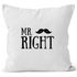 Kissenbezug Mr Right Kissen-Hülle Deko-Kissen 40x40  Baumwolle MoonWorks®preview