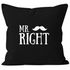 Kissenbezug Mr Right Kissen-Hülle Deko-Kissen 40x40  Baumwolle MoonWorks®preview