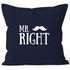 Kissenbezug Mr Right Kissen-Hülle Deko-Kissen 40x40  Baumwolle MoonWorks®preview