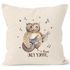 Kissenbezug Only you singende Eule Owl Liebe Love Watercolor I love you Ich liebe dich Kissen-Hülle Deko-Kissen 40x40  Baumwolle MoonWorks®preview