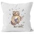 Kissenbezug Only you singende Eule Owl Liebe Love Watercolor I love you Ich liebe dich Kissen-Hülle Deko-Kissen 40x40  Baumwolle MoonWorks®preview