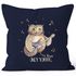 Kissenbezug Only you singende Eule Owl Liebe Love Watercolor I love you Ich liebe dich Kissen-Hülle Deko-Kissen 40x40  Baumwolle MoonWorks®preview