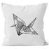 Kissenbezug Origami Kranich Crane Vogel Bird Ornamente Boho Polygon Paisley Kissen-Hülle Deko-Kissen 40x40 Baumwolle Autiga®preview