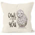 Kissenbezug Owl I need is you All i need is you Liebe Spruch Love Quote lustig verliebt Freund Freundin Kissen-Hülle Deko-Kissen 40x40 Baumwolle MoonWorks®preview