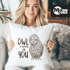 Kissenbezug Owl I need is you All i need is you Liebe Spruch Love Quote lustig verliebt Freund Freundin Kissen-Hülle Deko-Kissen 40x40 Baumwolle MoonWorks®preview