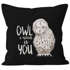 Kissenbezug Owl I need is you All i need is you Liebe Spruch Love Quote lustig verliebt Freund Freundin Kissen-Hülle Deko-Kissen 40x40 Baumwolle MoonWorks®preview