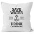Kissenbezug Save water drink Champagne Kissen-Hülle Baumwolle MoonWorks®preview