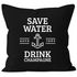 Kissenbezug Save water drink Champagne Kissen-Hülle Baumwolle MoonWorks®preview