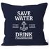 Kissenbezug Save water drink Champagne Kissen-Hülle Baumwolle MoonWorks®preview