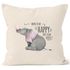 Kissenbezug Spruch Nashorn Born to be happy not to be perfect Quote glücklich fröhlich positives Denken MoonWorks®preview