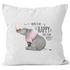 Kissenbezug Spruch Nashorn Born to be happy not to be perfect Quote glücklich fröhlich positives Denken MoonWorks®preview