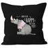 Kissenbezug Spruch Nashorn Born to be happy not to be perfect Quote glücklich fröhlich positives Denken MoonWorks®preview