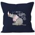 Kissenbezug Spruch Nashorn Born to be happy not to be perfect Quote glücklich fröhlich positives Denken MoonWorks®preview