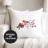 Kissenbezug Vogel Rotkehlchen Blumen Misteln Watercolor Bird Weihnachten Christmas Autiga®preview