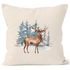 Kissenbezug Weihnachten Hirsch Deer  Winterlandschaft Schnee Watercolor Autiga®preview