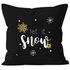 Kissenbezug Weihnachten Winter Let it snow Spruch Schnee Eiskirstalle Schneeflocken Kissenhülle Baumwolle Autiga®preview