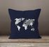 Kissenbezug Weltkarte Wasserfarben Watercolor World Map Kissen-Hülle Deko-Kissen Baumwolle Autiga®preview