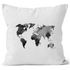 Kissenbezug Weltkarte Wasserfarben Watercolor World Map Kissen-Hülle Deko-Kissen Baumwolle Autiga®preview