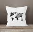Kissenbezug Weltkarte Wasserfarben Watercolor World Map Kissen-Hülle Deko-Kissen Baumwolle Autiga®preview