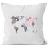 Kissenbezug Weltkarte Wasserfarben Watercolor World Map Kissen-Hülle Deko-Kissen Baumwolle Autiga®preview