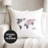 Kissenbezug Weltkarte Wasserfarben Watercolor World Map Kissen-Hülle Deko-Kissen Baumwolle Autiga®preview