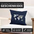 Kissenbezug Weltkarte Wasserfarben Watercolor World Map Kissen-Hülle Deko-Kissen Baumwolle Autiga®preview