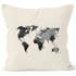 Kissenbezug Weltkarte Wasserfarben Watercolor World Map Kissen-Hülle Deko-Kissen Baumwolle Autiga®preview