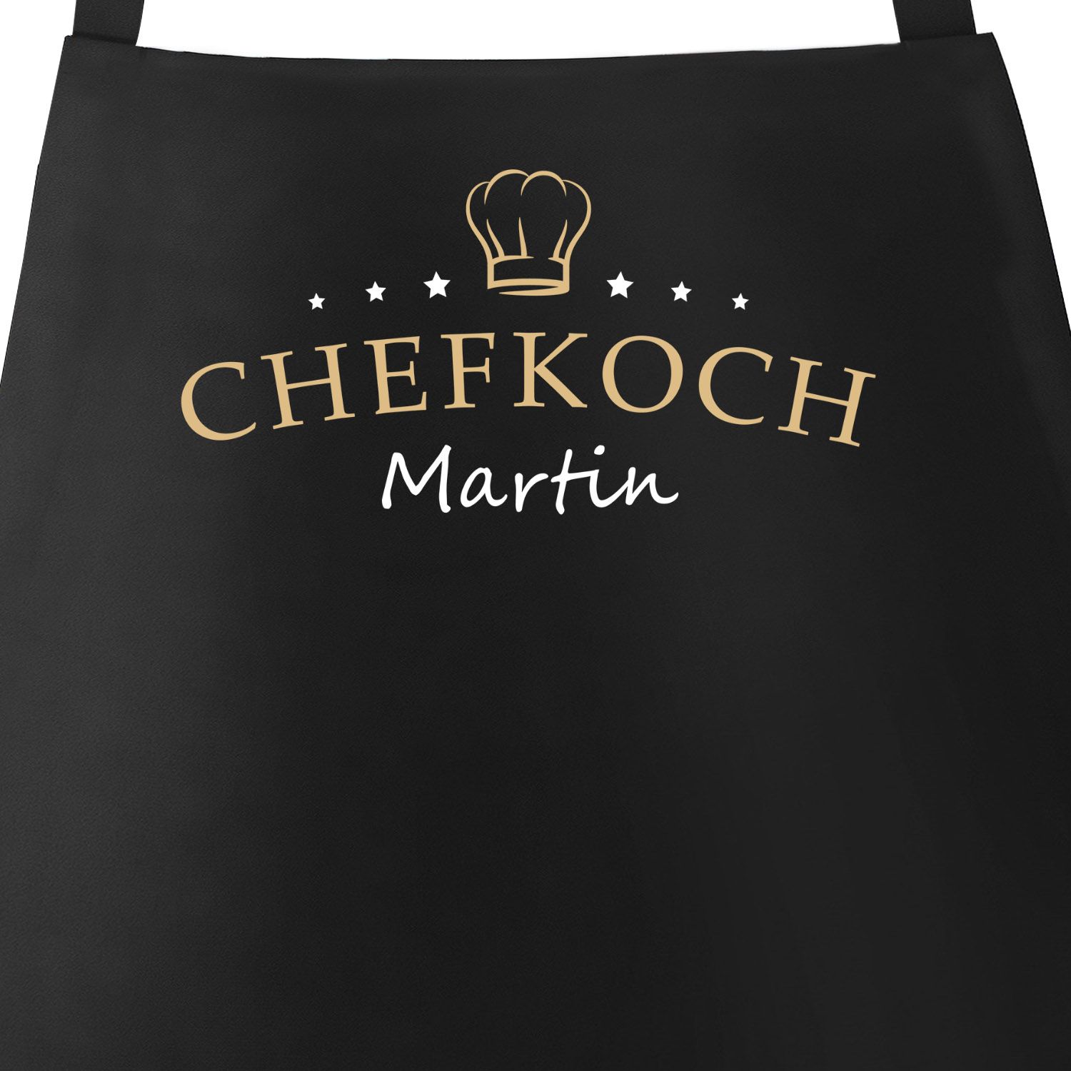 Küchen-Schürze eigener Name Schriftzug Chefkoch individualisierbar Kochschürze Männer personalisierte Geschenke SpecialMe®