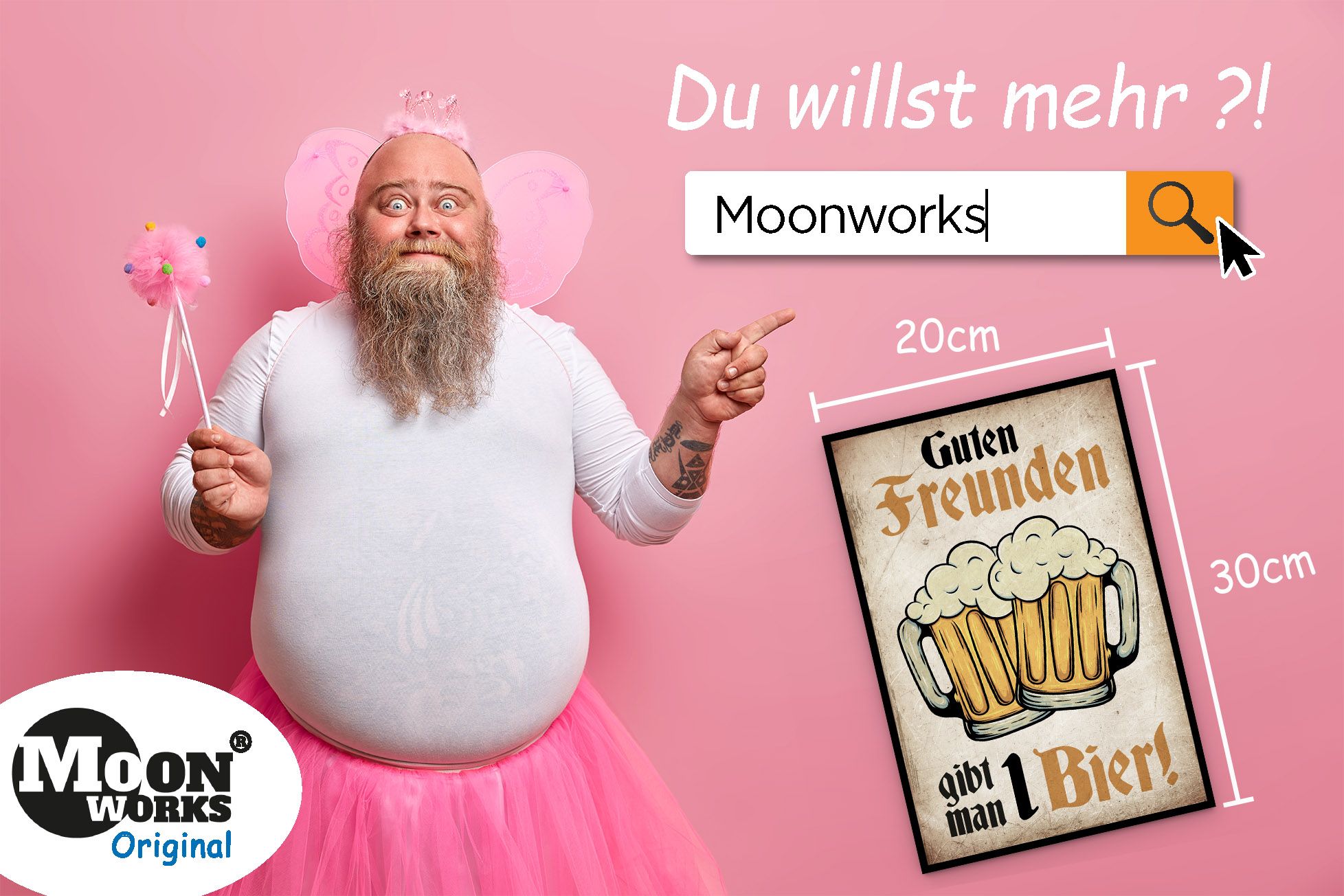KunststoffSchild mit Spruch Guten Freunden gibt man 1 Bier Wanddeko